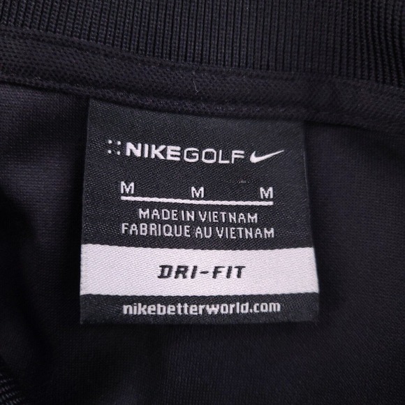 Nike Polo Shirt‎ Men's Medium Black Golf Dri-Fit Team Blue Embroidery - Picture 3 of 14